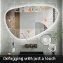 Spegel - Tivoli | Asymmetrisk | LED-belysning, dimbar & Anti-fog