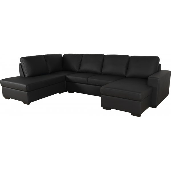 Solna U-sofa i sort PU A3D Solna U-sofa i sort PU A3D