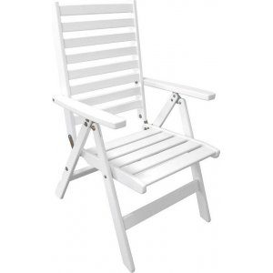 vit positionsstol trä för trädgård & uteplats 61x71x107 cm