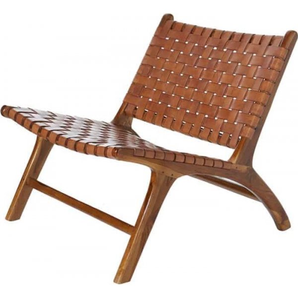 Fåtölj Läder Konjak/Teak - Porto Fåtölj Läder Konjak/Teak - Porto