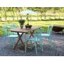 Matgrupp Salt teak: Klaffbord i teak inklusive 4 st Bally stapelbara stolar