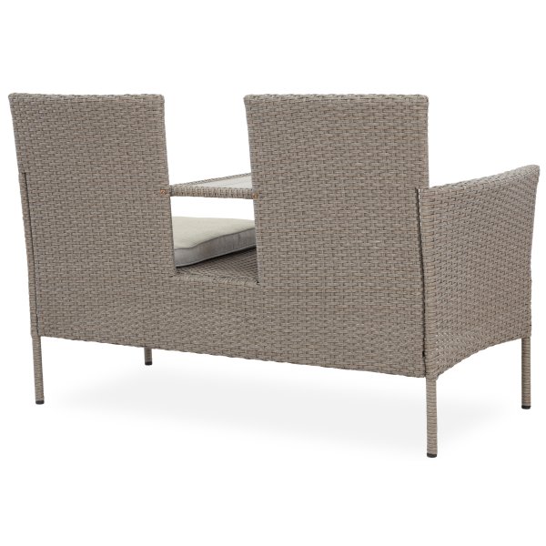 Duo-Sofa für zwei Personen mit Beistelltisch + Reinigungsspray für Gartenmöbel Duo-Sofa für zwei Personen mit Beistelltisch + Reinigungsspray für Gartenmöbel