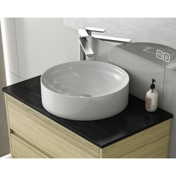 Badrumsmöbler Instinct 80 - Natural Oak med spegel Badrumsmöbler Instinct 80 - Natural Oak med spegel