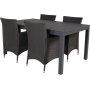 Holma Spisegruppe (160x100) - Svart - 4 Stole