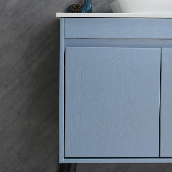 Kylpyhuonekalusteet Melina - Vaaleansininen + WC-paperin pidike Kylpyhuonekalusteet Melina - Vaaleansininen + WC-paperin pidike