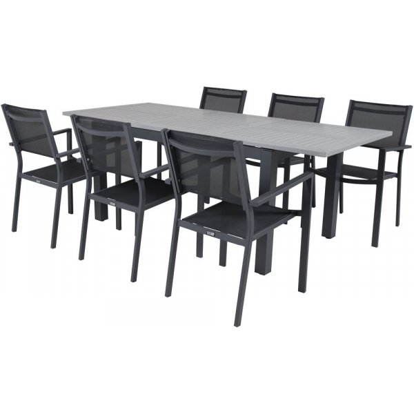 Ekenäs Matgrupp (152x90) - Svart/Grå - 6 Stolar Ekenäs Matgrupp (152x90) - Svart/Grå - 6 Stolar