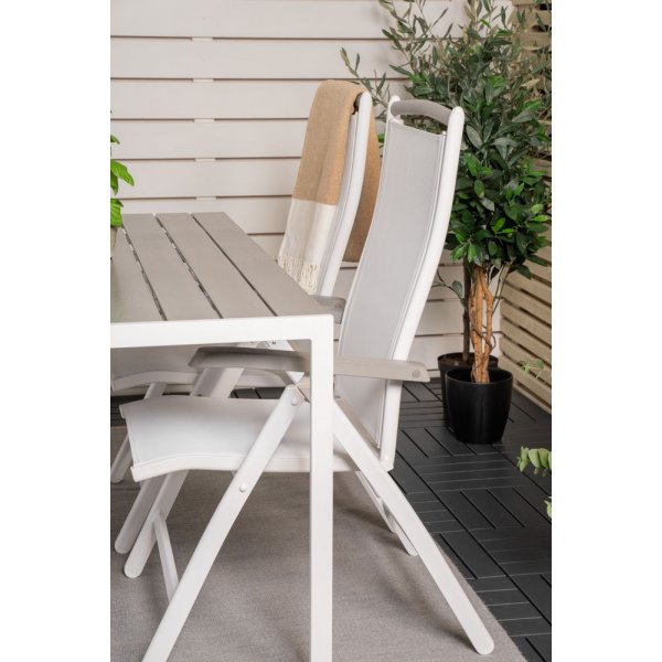 Ervalla Matgrupp (150x90) - Vit/Gr - 4 Stolar