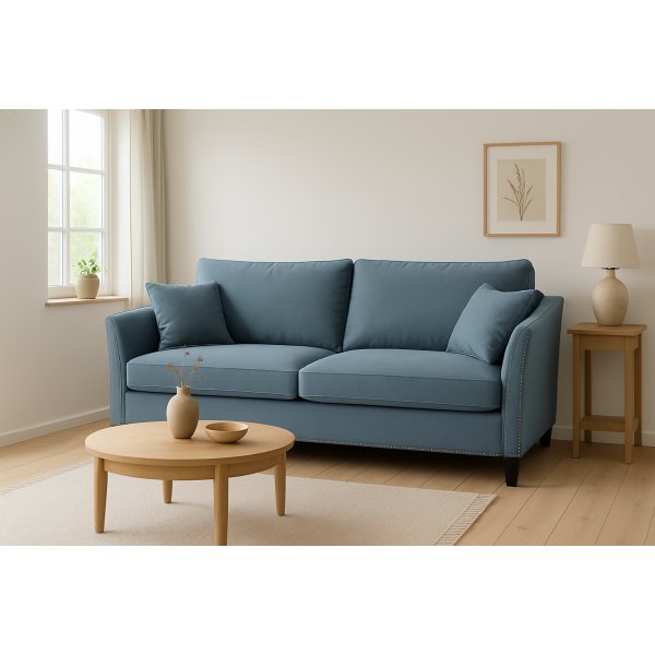 Soffa Liberty 2,5-sits med nitar - Bl�gr�n