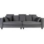 Sofa 250 cm bred mørkegrå fløjl 114 cm dyb Sofa 250 cm bred mørkegrå fløjl 114 cm dyb