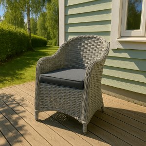 Mercury lænestol i rattan - Cement Mercury lænestol i rattan - Cement