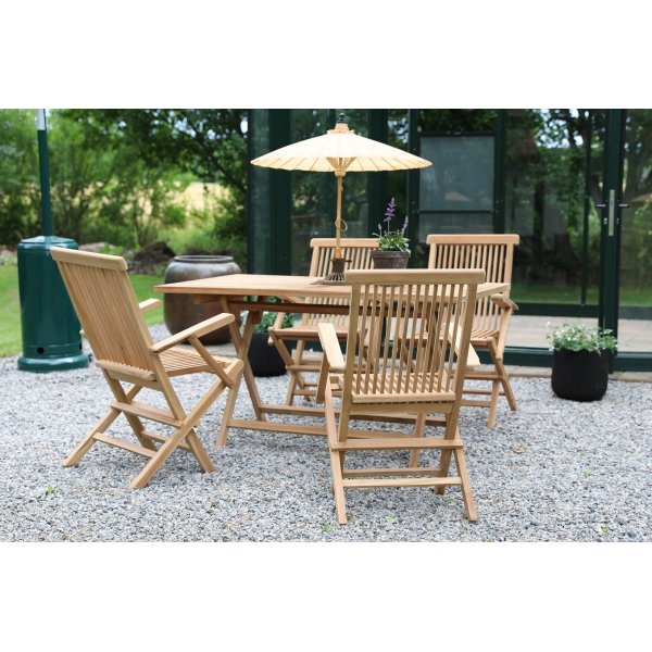 Saltö Outdoor Dining Group Esstisch 120x70 cm mit 4 Saltö Rahmenstühlen - Teak + Textilimprägnierung für Outdoormöbel Saltö Outdoor Dining Group Esstisch 120x70 cm mit 4 Saltö Rahmenstühlen - Teak + Textilimprägnierung für Outdoormöbel