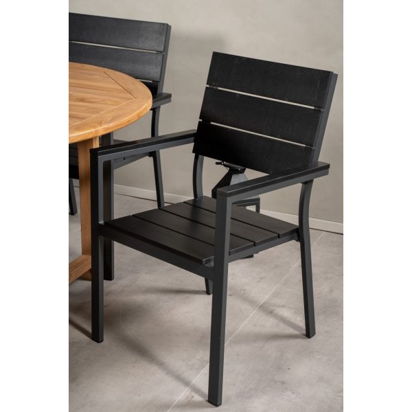 Bjuråker Matgrupp (180x120) - Svart/Natur - 6 Stolar Bjuråker Matgrupp (180x120) - Svart/Natur - 6 Stolar