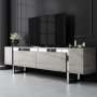 Erki TV-b�nk - Travertin/silver