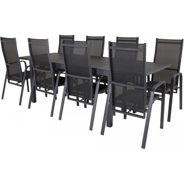 Holma Spisegruppe (160x100) - Sort - 8 Stole Holma Spisegruppe (160x100) - Sort - 8 Stole