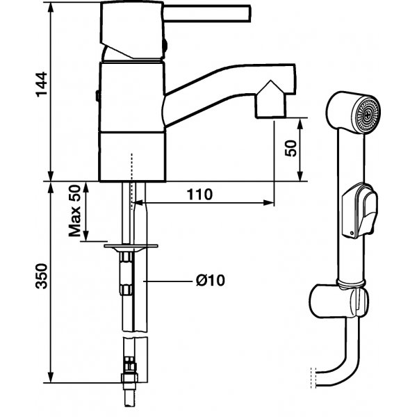 FM Mattsson Tv�ttst�llsblandare Garda Krom - 9657-1000