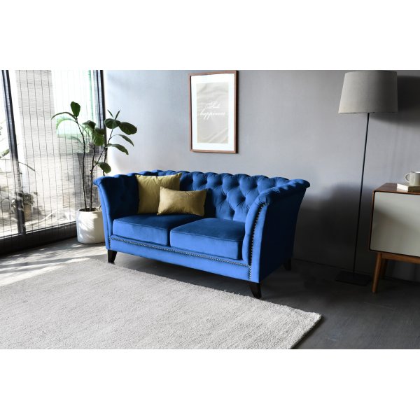 Soffa 2-sits chesterfield blå - Milton Soffa 2-sits chesterfield blå - Milton