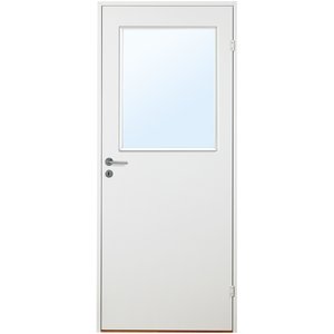 Läs mer om Innerdörr Orust - Slätt kompakt dörrblad med glas G21 + Handtagskit - Blankt - Enkla inomhusdörrar, Innerdörrar, Dörrar & po