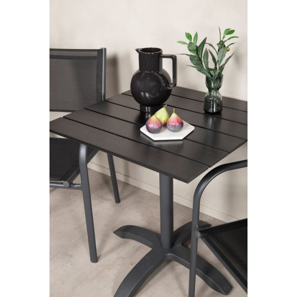 Garnviken Matgrupp (70x70) - Svart - 2 Stolar