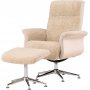 Fåtölj med fotpall Hagön - beige teddy whitewash Fåtölj med fotpall Hagön - beige teddy whitewash