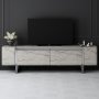 Erki TV-b�nk - Travertin/silver