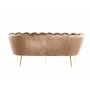 Soffa 3-sits i m�rk beige sammet/m�ssing - Kingsley