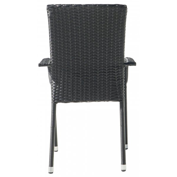 Majken pinottava ulkotuoli tyynyllä - Musta synteettinen rottinki harmaalla istuintyynyllä + Puhdistussuihke ulkokalusteisiin Majken pinottava ulkotuoli tyynyllä - Musta synteettinen rottinki harmaalla istuintyynyllä + Puhdistussuihke ulkokalusteisiin