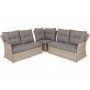 Hjrnesofa Bergamo med lnestol & bord - Beige/beige meleret