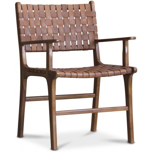 Karmstol Läder Konjak/Teak - Porto Large Karmstol Läder Konjak/Teak - Porto Large