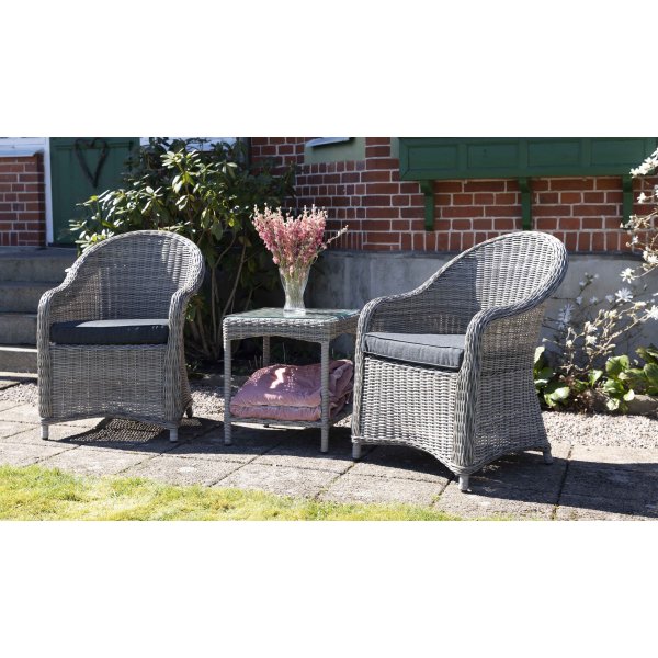 Mercury utemöbelset med bord - Grå konstrotting Mercury utemöbelset med bord - Grå konstrotting