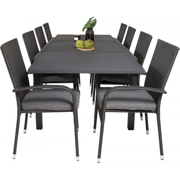 Holma Matgrupp (160x100) - Svart - 8 Stolar Holma Matgrupp (160x100) - Svart - 8 Stolar