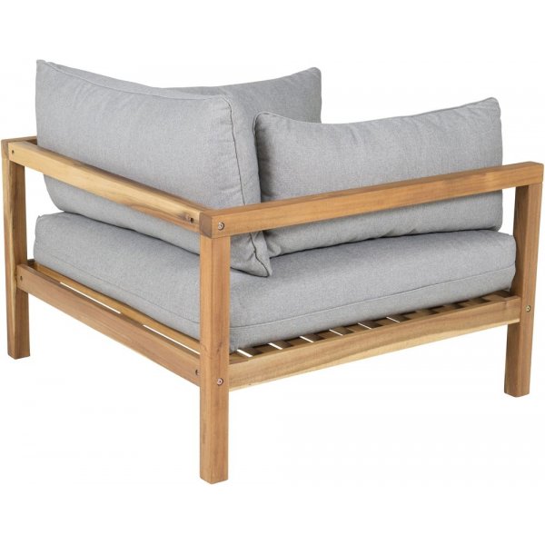 Malmby fåtölj – Gråa dynor/Akacia Malmby fåtölj – Gråa dynor/Akacia