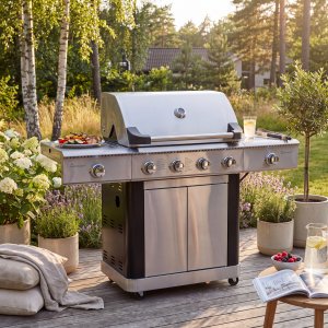 Gasolgrill i rostfritt st�l 5 Br�nnare och IR-Br�nnare - Dallas