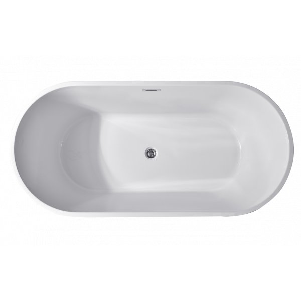 Fristående badkar 140 × 75 cm – högblank vit akryl Fristående badkar 140 × 75 cm – högblank vit akryl