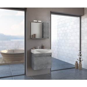 Läs mer om Möbelpaket Senso 65 - Granitfärgat med spegelskåp