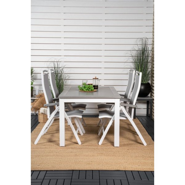 Ekenäs Matgrupp (160x90) - Vit/Grå - 4 Stolar Ekenäs Matgrupp (160x90) - Vit/Grå - 4 Stolar