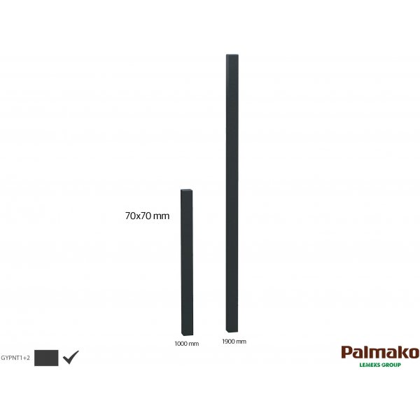 Stolpe massivt trä till staket & väggskärm - Grå Stolpe massivt trä till staket & väggskärm - Grå