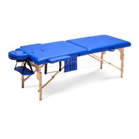 Bred massagebänk med träben - 2 zoner - Enfärgad Bred massagebänk med träben - 2 zoner - Enfärgad