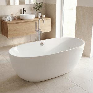 Badkar frist�ende Vit 150x70x58 cm - Persefone