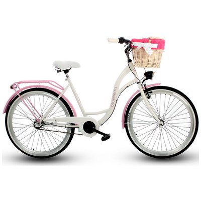 Cykel Blueberry 26\\\" - 3 vxlar - vit/rosa
