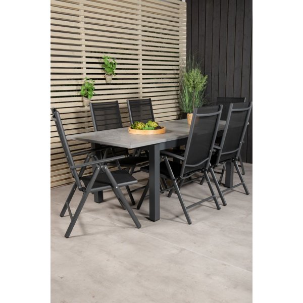 Ekenäs Matgrupp (152x90) - Svart/Grå - 6 Stolar Ekenäs Matgrupp (152x90) - Svart/Grå - 6 Stolar