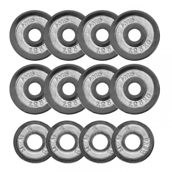 Hantelset - Kromade vikter & hantel - 15 kg