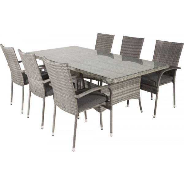 Holmstorp Matgrupp (200x100) - Gr� - 6 Stolar