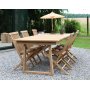 Salt utematgrupp matbord 240x100 cm med 6 st matstolar - Teak