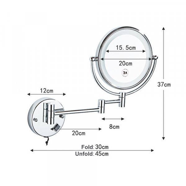 Meikkipeili LEDillä - Kromi Meikkipeili LEDillä - Kromi