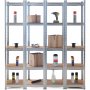 Fyra f�rvaringshyllor i galvaniserat st�l - 40x40x180 cm