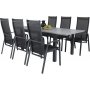 Ekens Spisegruppe (152x90) - Sort/Gr - 6 Stole