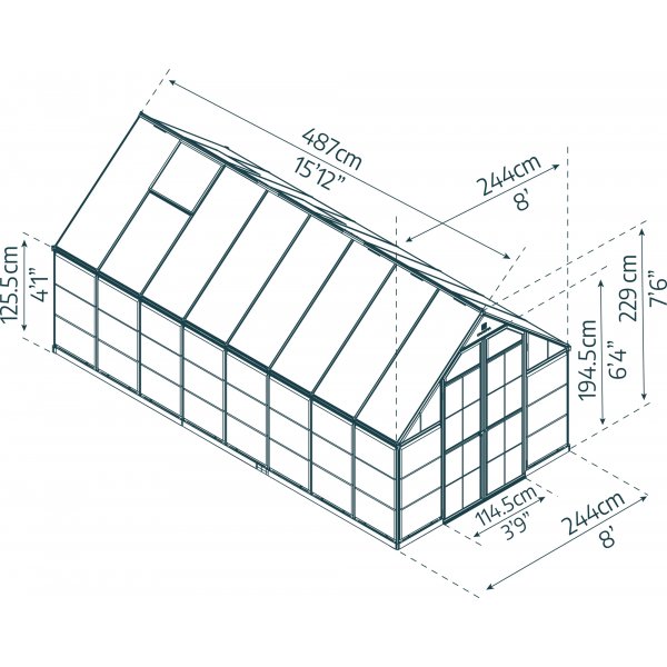 Canopia Balance Växthus i Polykarbonat 11,9 m² - Silver Canopia Balance Växthus i Polykarbonat 11,9 m² - Silver