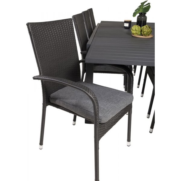 Holma Matgrupp (160x100) - Svart - 8 Stolar Holma Matgrupp (160x100) - Svart - 8 Stolar