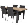 Maglehem Matgrupp (160x90) - Svart/Natur - 4 Stolar