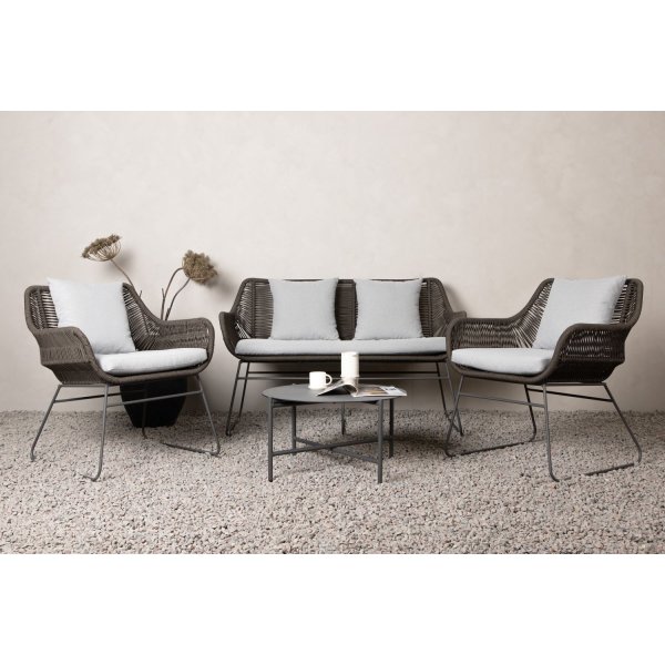 Loungegrupp Gr�/Brun med bord - Davao